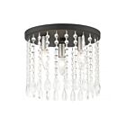 Livex Lighting Elizabeth 51067-04 3-Lights 180W Black with Brushed Nickel Accents Flush Mount
