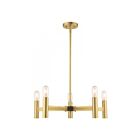 Livex Lighting 51135-12 Copenhagen 5-Lights 300W Satin Brass with Bronze Accents Chandelier