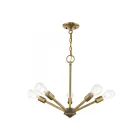 Livex Lighting 51155-01 Prague 5-Lights 500W Antique Brass with Bronze Accent Chandelier