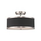 Livex Lighting Park Ridge 60402-91 2-Lights 120W Brushed Nickel Semi Flush Mount