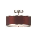 Livex Lighting Park Ridge 60412-91 2-Lights 120W Brushed Nickel Semi Flush Mount
