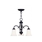 Livex Lighting Ridgedale 6474-04 3-Lights 300W Black Convertible Semi Flush Mount or Chandelier