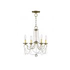 Livex Lighting Pennington 6514-73 4-Lights 240W Hand Applied Antique Silver Leaf Convertible Semi Flush Mount or Chandelier