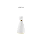 Maxim Lighting 11301WTSBR Carillon 1-Light 60W White/Satin Brass Pendant