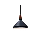 Maxim Lighting 11350WNBK Nordic 1-Light 60W Walnut/Black Pendant