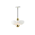 Maxim Lighting 11391WTSBR Poppy 1-Light 4W White/Satin Brass Pendant