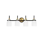 Maxim Lighting Milk 12334WTBKSBR 4-Lights 60W Satin Brass Vanity Light