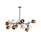 Maxim Lighting 28279DBZAB Akimbo 16-Lights 112W Dark Bronze/Antique Brass Pendant