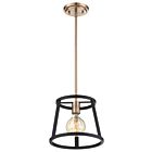 Nuvo Lighting Chassis 60-6641 1-Light 60W Copper Brushed Brass Rod Mini Pendant