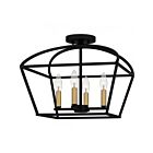 Quoizel Lighting COB1716MBK Concho Bay 4-Lights 240W Matte Black Semi Flush Mount