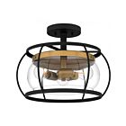 Quoizel Lighting THY1715EK Thyme 3-Lights 300W Earth Black Semi Flush Mount
