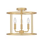 Quoizel Lighting ABR1714AB 3 Lights Aged Brass 180W Abner Semi-Flush Mount