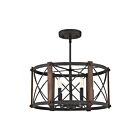 Quoizel Lighting BRO1720MK 6 Lights Marcado Black 360W Baron Semi-Flush Mount