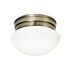 Nuvo Lighting 60-6114 1-Light 60W Antique Brass Small Mashroom Flush Mount