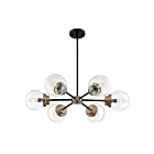 Nuvo Lighting 60-7126 Axis 6-Lights 360W Matte Black Rod Chandelier