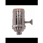 Satco 80-1431 Polished Nickel 3 Terminal (2 Circuit) Turn Knob Socket