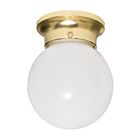 Nuvo Lighting SF77-108 1-Light 60W Polished Brass Ceiling Ball Flush Mount