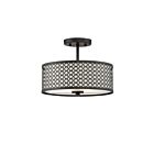 Savoy House Meridian M60016MBK 2-Lights 120W Matte Black Semi Flush Mount