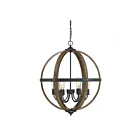 Savoy House Meridian M70034WB 6-Lights 360W Wood with Black Pendant