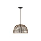 Savoy House Meridian M70105DR 1-Lights 60W Dark Rattan with a Dark Brown Socket Pendant