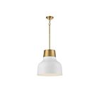 Savoy House Meridian M70115WHNB 1-Lights 60W White with Natural Brass Pendant