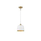 Savoy House Meridian M70118WHNB 1-Lights 60W White with Natural Brass Pendant