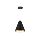Savoy House Meridian M70122MBKNB 1-Lights 60W Matte Black with Natural Brass Pendant