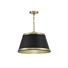 Savoy House Meridian M7013MBKNB 3-Lights 180W Matte Black with Natural Brass Pendant