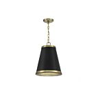 Savoy House Meridian M7014MBKNB 1-Lights 60W Matte Black with Natural Brass Pendant
