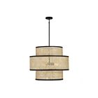 Savoy House Meridian M7016MBK 3-Lights 180W Natural Cane with Matte Black Pendant
