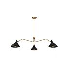 Savoy House Meridian M7019MBKNB 3-Lights 180W Matte Black with Natural Brass Pendant