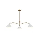 Savoy House Meridian M7019WHNB 3-Lights 180W White with Natural Brass Pendant