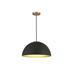 Savoy House Meridian M7024MBKNB 1-Lights 60W Matte Black with Natural Brass Pendant