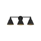 Savoy House Meridian M80064MBK 3-Lights 180W Matte Black Vanity Light