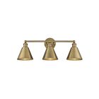 Savoy House Meridian M80064NB 3-Lights 180W Natural Brass Vanity Light