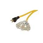 Vista Electrical 40515 15A 125V Heavy Duty Outdoor 12/3 Sjtw-Lighted Triple Outlet