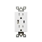 Votatec BAA-015D 125V USB Charger & Duplex Receptacle TR TYPE A+C