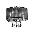 Young Lighting 1132FM4-BK Black 4-Lights Crystal Flush Mount