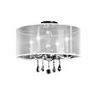 Young Lighting 1132FM4-WH White 4-Lights Crystal Flush Mount