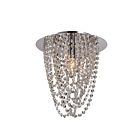 Young Lighting 1273FM Chrome 1-Light Crystal Flush Mount