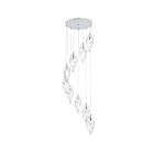 Young Lighting 1277FM9 Chrome 9-Lights Spiral Flush Mount