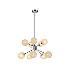 Young Lighting 1341C10 Chrome 10-Lights Sparkle Globe Rod Chandelier