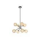 Young Lighting 1341C8 Chrome 8-Lights Sparkle Globe Rod Chandelier