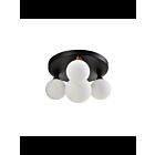 Young Lighting 1371FM4 Black And Antique Brass 4-Lights Flush Mount